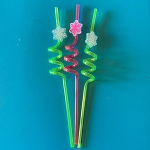❄️NWOT 3 Snowflake Straws